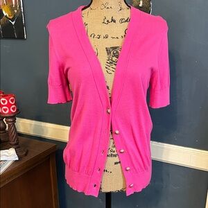 LOFT Vibrant Pink Cardigan Sweater